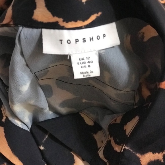 Topshop animal print shirt in multi size 8 - Picture 7 of 8